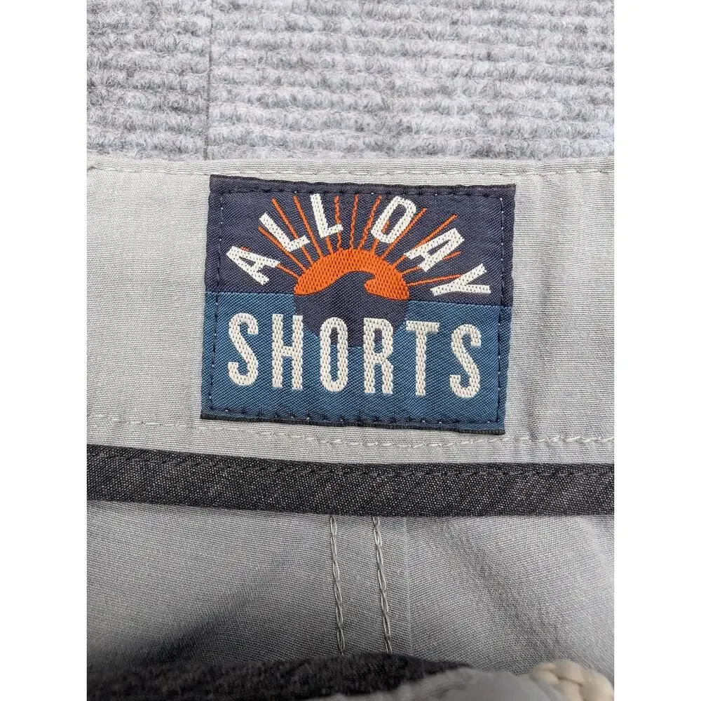 Faherty All Day Shorts Mens 38 Gray Lightweight Athleisure Golf Outdoor Stretch